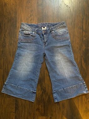 Apollo Jeans Wide-Leg Studded Blue Denim